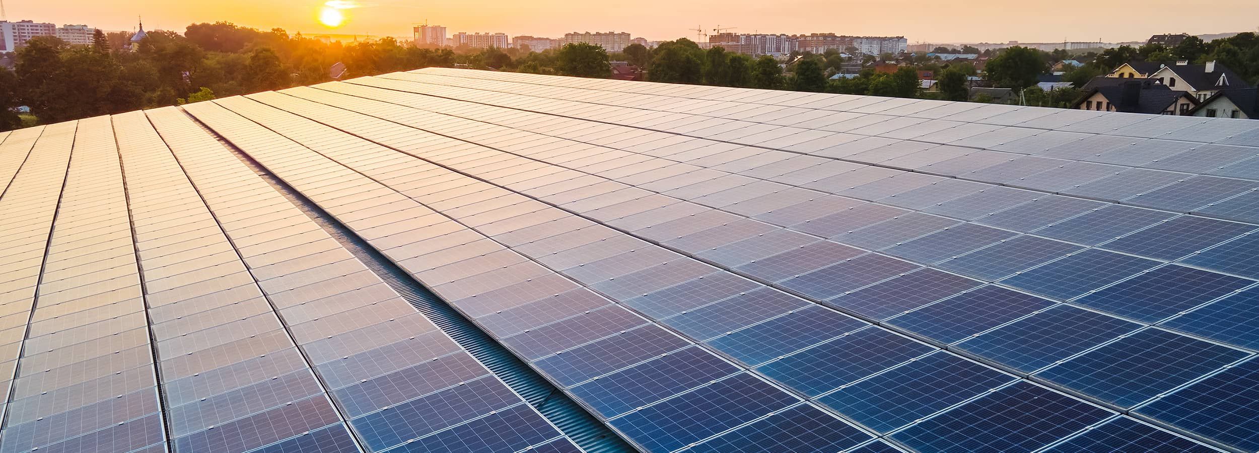 Solar panels on commercial building